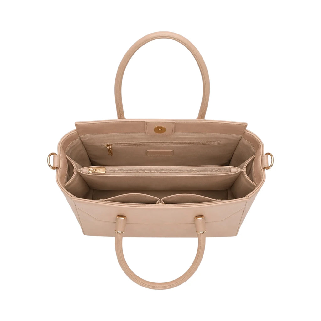 4Bags Boutique Beige Elegance Leather Tote Bag for Women