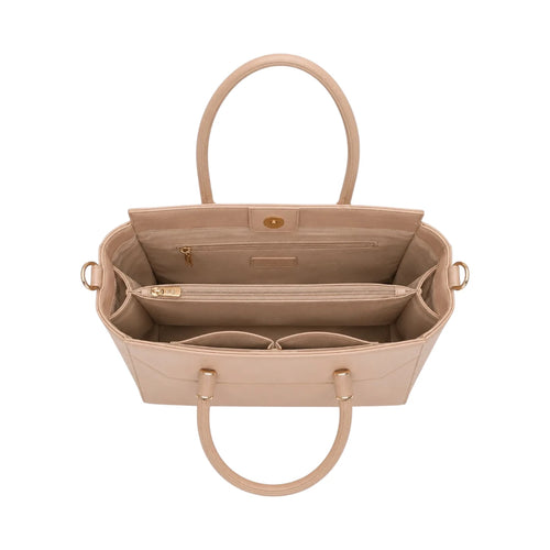 4Bags Boutique Beige Elegance Leather Tote Bag for Women