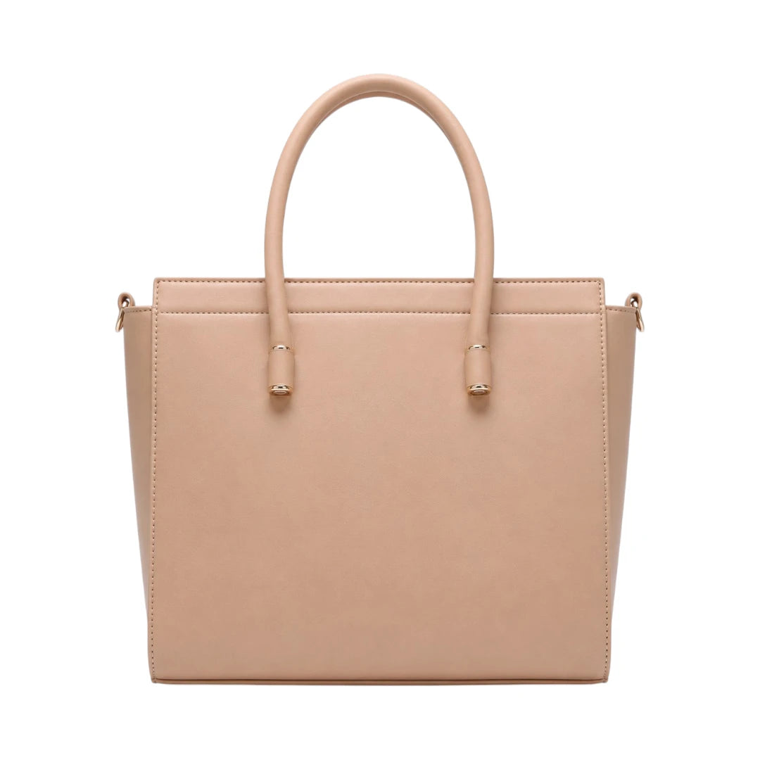 4Bags Boutique Beige Elegance Leather Tote Bag for Women