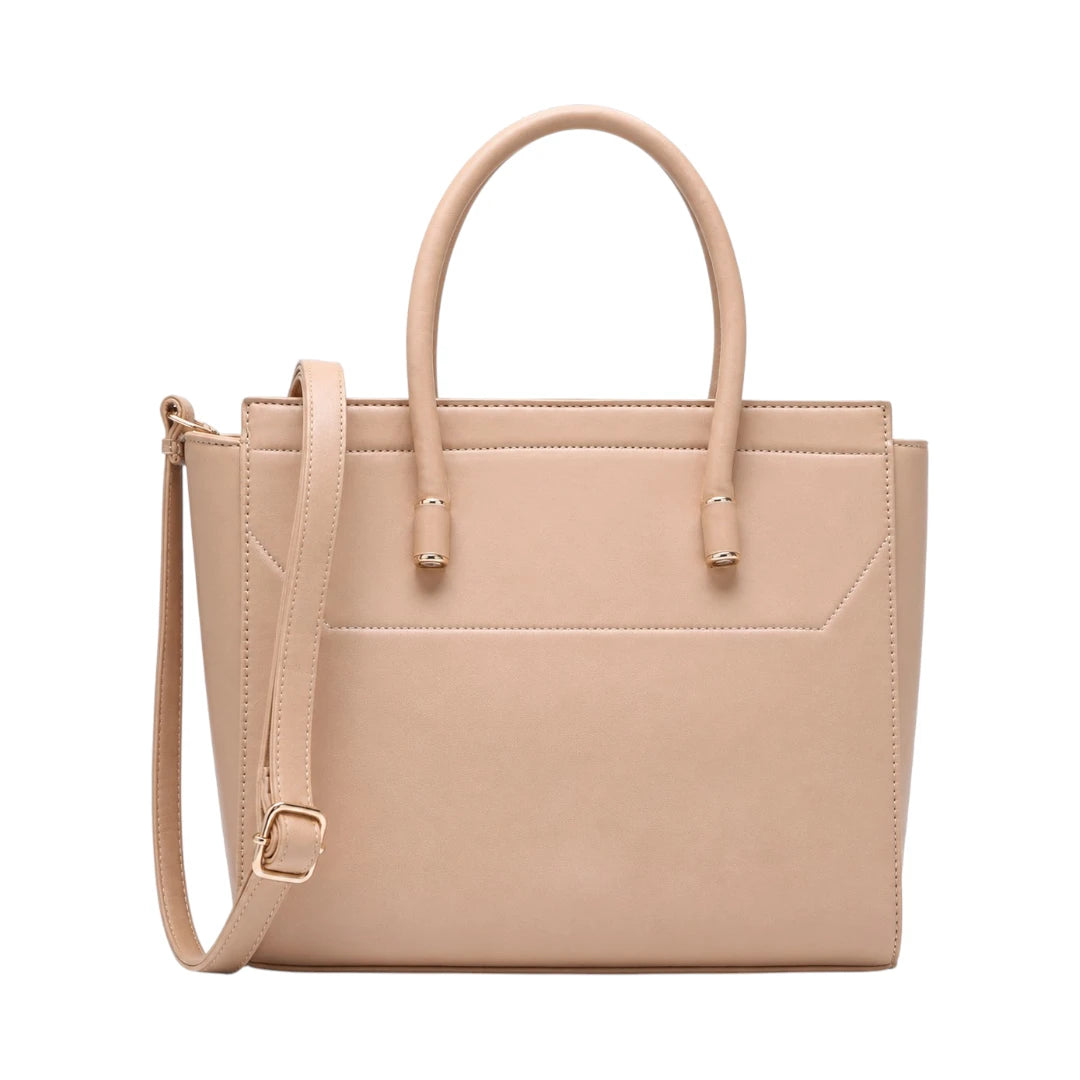 4Bags Boutique Beige Elegance Leather Tote Bag for Women