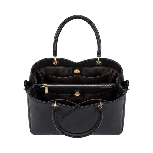 4Bags Boutique Black Elite Leather Tote Bag for Women