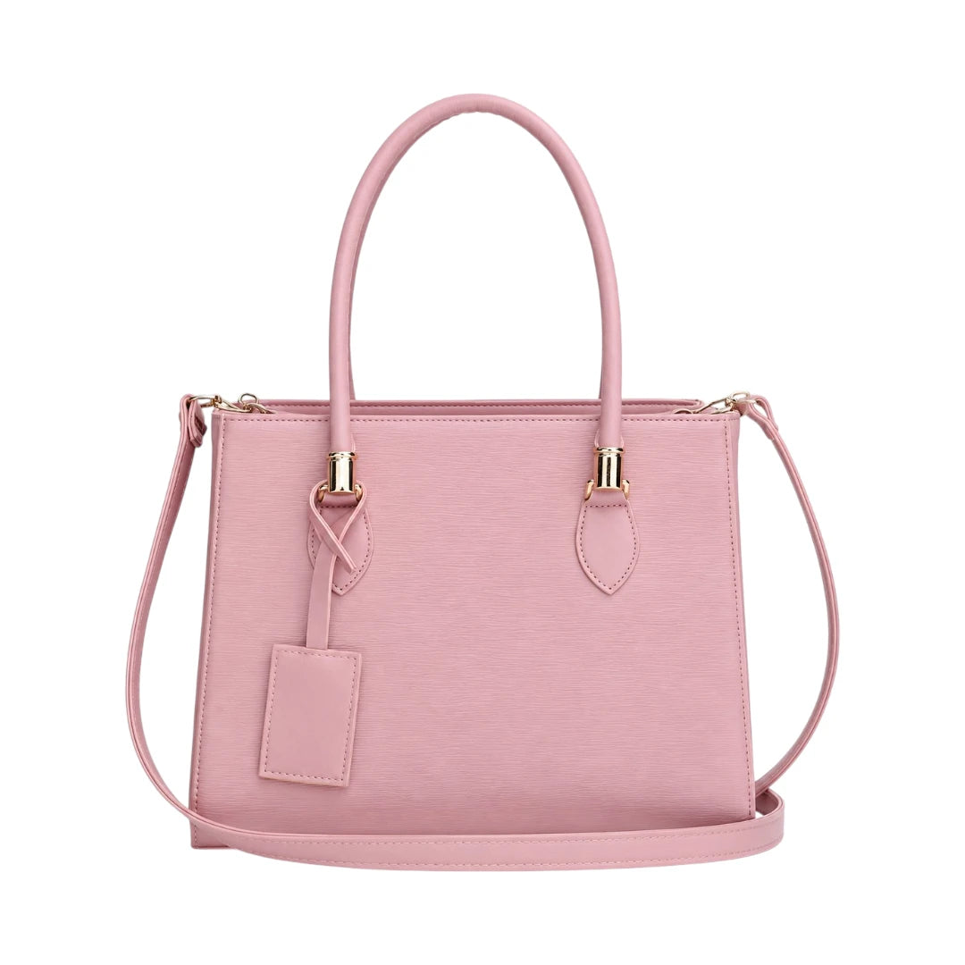 4Bags Boutique Elegant Pink Leather Tote Bag for Women