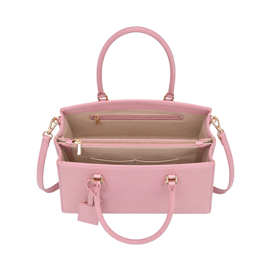 4Bags Boutique Elegant Pink Leather Tote Bag for Women