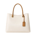 4Bags Boutique Modern Ivory Leather Office Tote Bag