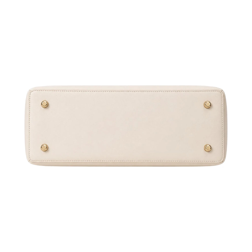 4Bags Boutique Modern Ivory Leather Office Tote Bag