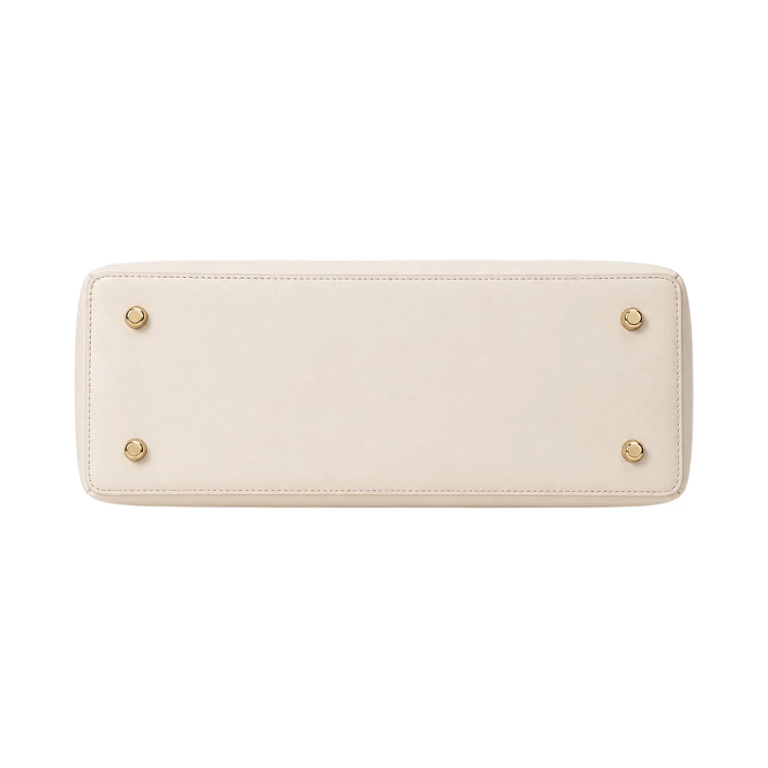 4Bags Boutique Modern Ivory Leather Office Tote Bag